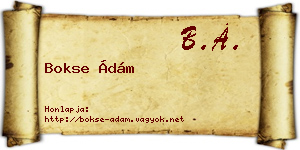 Bokse Ádám névjegykártya
